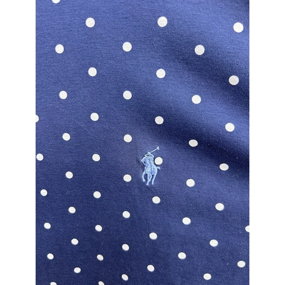 Polo Ralph Lauren Shirt Mens 3XB Blue Polka Dot Print Short Sleeve Casual Pony
